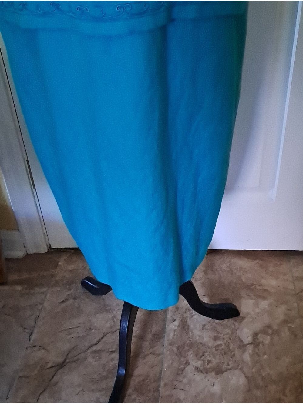 Positive Attitude Woman Vintage Turquoise Dress With Front Embroidery Size 16 - Picture 4 of 10